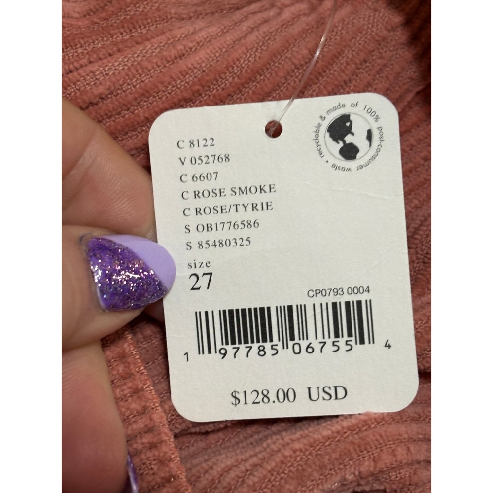 Free People We The Free Osaka Mid Rise Barrel Corduroy Pants Rose Smoke 27 NWT - Picture 8 of 9